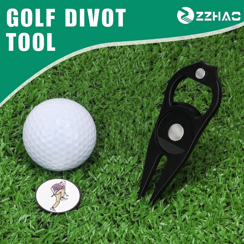 ZZHAO Golf Divot Tool and Golf Ball Marker, Divot Repair Tool，Golf Accessories for Men, Funny Gifts for Men, Tools for Men - Image 2